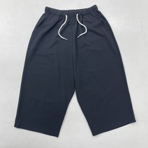 플레이즈 남성용 베이직 7부 와이드 면팬츠