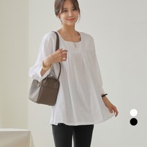 쿨쿠 임산부 스티치 스퀘어넥 블라우스