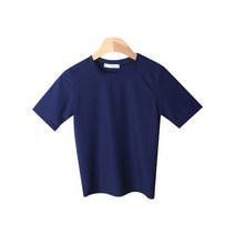 린다샵 여성용 잔골지 라운드 반팔 티셔츠 T9133K23