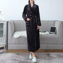 더자카 여성용 라인 극세사소프트 샤워가운 3XL, M, 다크블랙