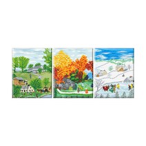 디클레어 3D DIY 보석십자수 캔버스형 3단세트 40X50cmX3, 모지스의 계절, 1세트