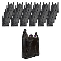 스위스녹스 손잡이 마트 시장 검정 비닐 봉투, 12L, 200매