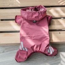 딩동펫 강아지 레인코트 패션 올인원 후드티, 핑크
