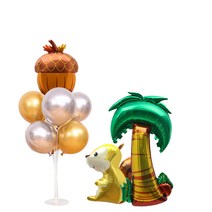 도토리와 다람쥐 풍선 세트, 1세트, 크롬 골드, 크롬 실버(30cm 풍선)