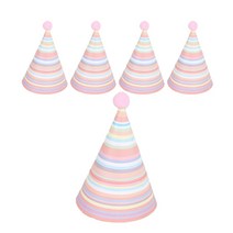 이자벨홈 생일파티 고깔 모자 11타입, 화려한줄무늬, 5개