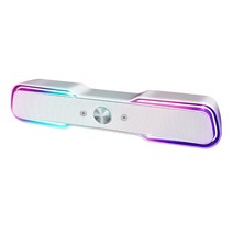 [rgb사운드바] 로이체 2채널 멀티미디어 RGB 레인보우 LED 게이밍 사운드바, 화이트에디션, RSB-G5000