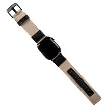 이츠라이프 애플워치 밀리터리 가죽 스트랩, 베이지