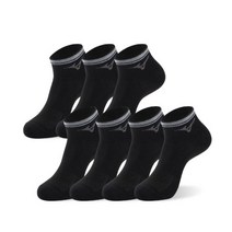 미즈노 여성용 플립 단목양말 7족, 블랙