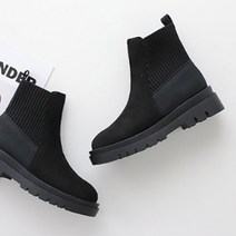 멜팅나인 라운드토 스판니트 통굽 앵클부츠 KY561