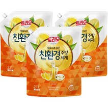 트리오 발효식초 담은 친환경 주방세제 레몬향, 3개, 2.1L