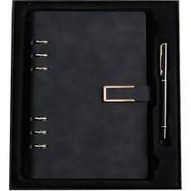 블랙스완 비즈니스 루스 노트 선물세트, 사각버튼 블랙