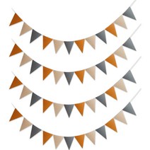 리빙다 플래그 삼각가랜드 12p, 4개, 브라운톤