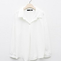 비엔엑스 여성용 카라 트임 핀턱 박스핏 긴팔 블라우스 BU3BL008L0