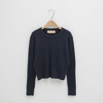 나인 여성용 N시그니처 T025-데일리 케이블 패턴 니트 T-6584