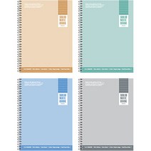 미소로 5000 하드커버 노트 2253 4종 세트, 1세트, 베이지, 민트, 블루, 그레이