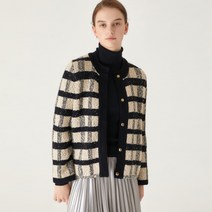 닥스 여성용 HAUTE COUNTRY 체크 면혼방 가디건 DLSW2D907BK