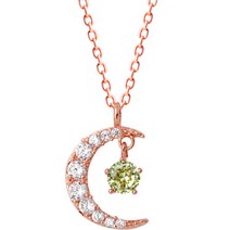 미니아트 여성용 8월 페리도트 달큐빅 목걸이 RS489 + 쇼핑백