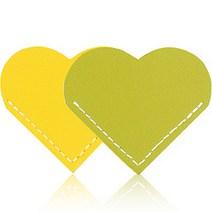 잇홈 인조가죽 하트 문양 북마트 책갈피, 랜덤발송, 2개