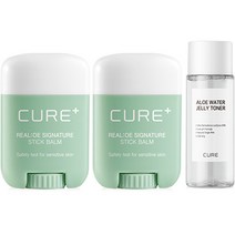 김정문알로에 라센스 로에 큐어 리알로에 시그니처 스틱 밤 14g x 2p + 워터젤리 토너 50ml 세트, 1세트