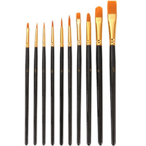 베르번 아크릴붓 수채화붓 10종 세트 블랙, 1세트