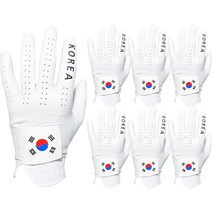 국가대표 태극기 올양피 골프장갑 왼손용 7p, 화이트