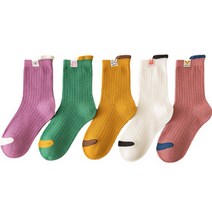 제이셀 아동용 웃어봐요 동물 친구 골지 중목 양말 5종 세트 A99