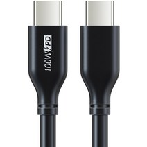 케이블타임 C타입 to C타입 고속 충전 케이블 100W CU02, 1m, 블랙