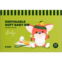 케이맘 일회용 소프트 턱받이, 화이트, 20p