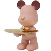 곰돌이 다용도 트레이 소, 1개, 핑크