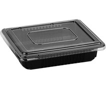 스완 국 찜 탕 도시락 일회용 실링 배달용기 23195 1500ml 검정색 뚜껑포함, 200개입, 1개