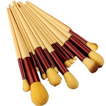 민코 메이크업 브러쉬 13종 세트, 옐로우, 1세트