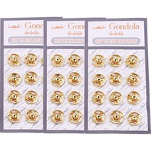 스냅단추 똑딱이 10mm 12p, 3개, 골드