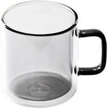 칼딘 홈카페 이중 내열 유리컵 더블월 컬러풀 머그 컵 400ml, 그레이, 1개
