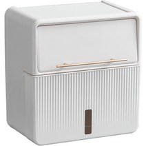 힐로 이지 무타공 휴지 걸이 방수 수납함 케이스, 화이트, 1개