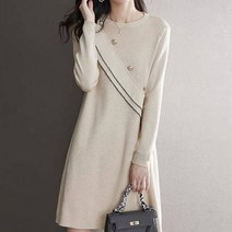 페이퍼먼츠 사선 투라인 오피스 니트 원피스 02980