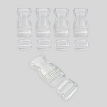 컬러 플라스틱 버클 5p + 끈조절기 5p 세트 25mm, 투명, 1세트