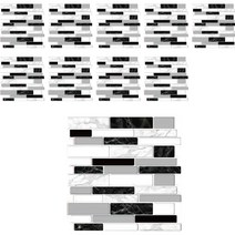예쏘데코 3D 에폭시 입체 타일 시트지 10p, 06 모던블랙