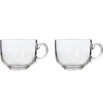 MAKA YJ 5705-2 시리얼 머그컵 470ml, 2개, 투명