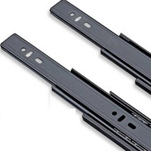 서랍 하단 레일 슬라이드 바 음소거 17 30cm, 실버 + 블랙, 2개