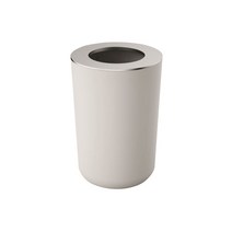씨에스리빙 레마 오픈 휴지통 10L 원형, 실버 화이트, 1개