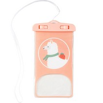 동물모양 핸드폰 방수 케이스, 핑크알파카, 1개