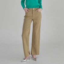 나인 여성용 슬릿 스트레이트 코튼 팬츠 PT-5381