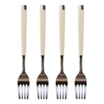 프렌치블랑 디저트 과일포크, 실버크림, 4개