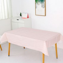 모던리빙 깔끔한 체크무늬 식탁보, 핑크, 137 x 180 cm