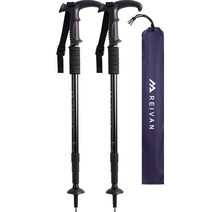 라이반 레디컬 리얼 T자형 4단 등산스틱 2p, 블랙