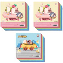 영아트 소소펀 대용량 양면색종이 100p 랜덤발송, 3개, 10색