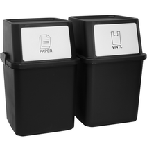 올유리빙 가정용 적층형 분리수거함 40L, 블랙, 2개