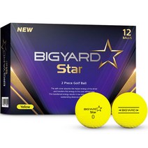 빅야드 넥센 스타 2피스 골프공, 옐로우, 12개입, 1개