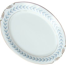 벨르디자인 로렐 타원 디저트 오벌접시, 블루, 1개