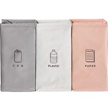 올리빙 대형 양면 재활용 분리수거함 3종 세트 54L, 혼합, 1개